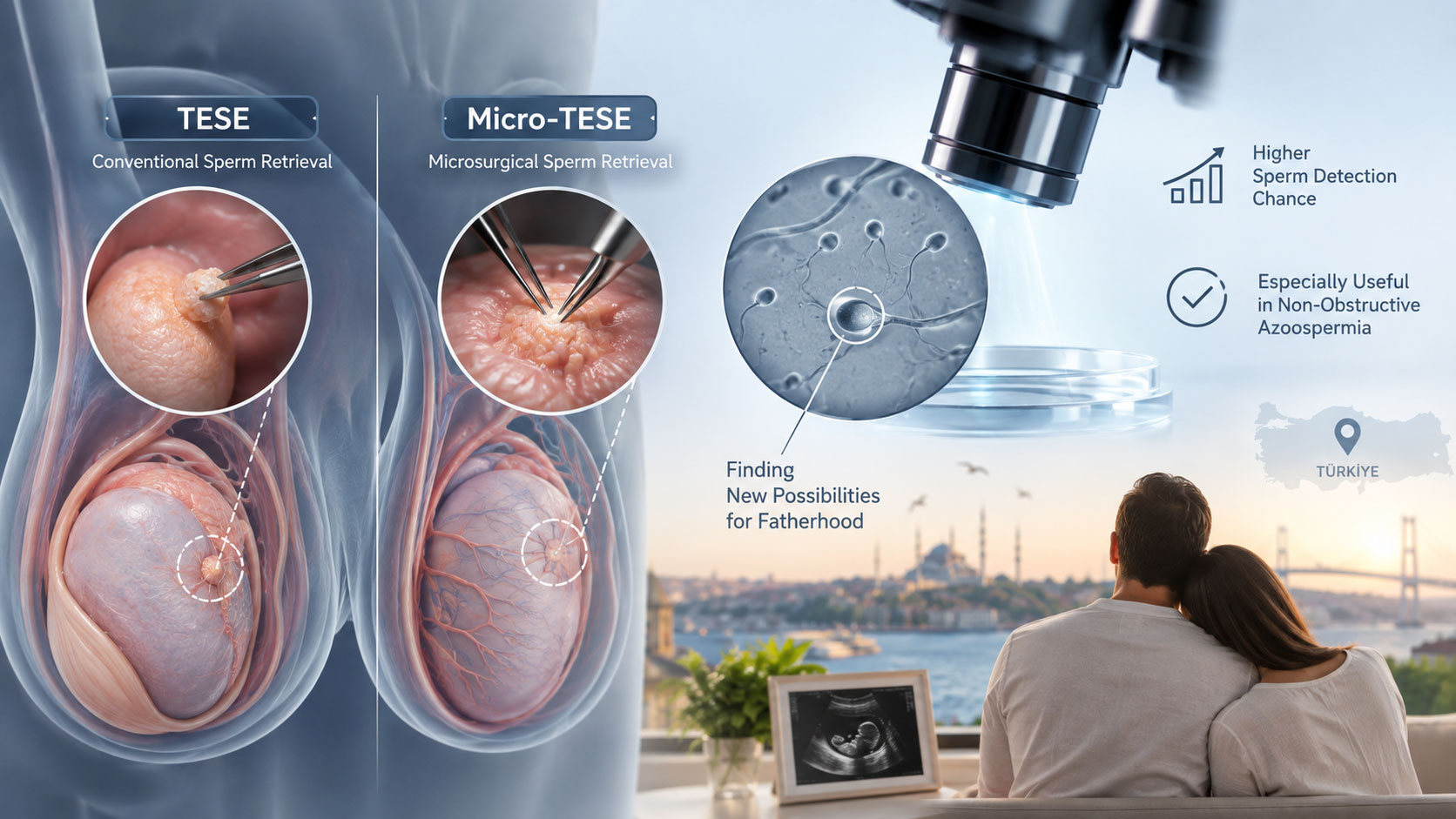 معدل نجاح استخراج الحيوانات المنوية بتقنيتي TESE وMicro-TESE في تركيا
