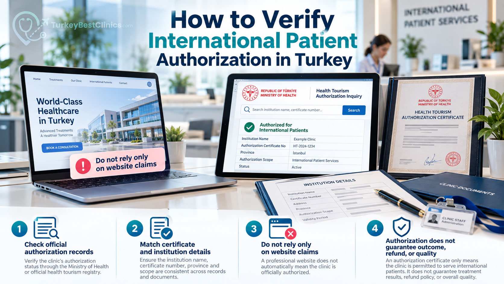 Wie lässt sich die Berechtigung einer Klinik für internationale Patienten in der Türkei überprüfen?