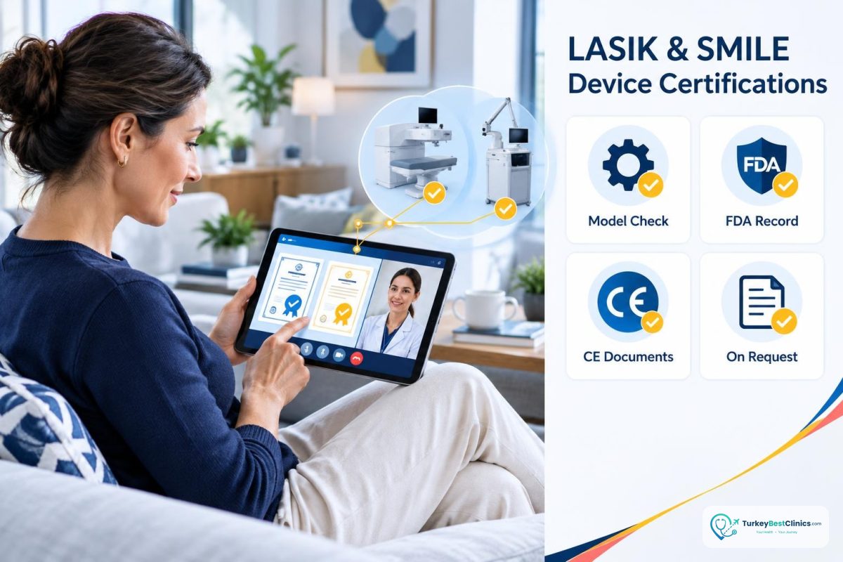 هل تتوفر شهادات أجهزة LASIK وSMILE في تركيا؟